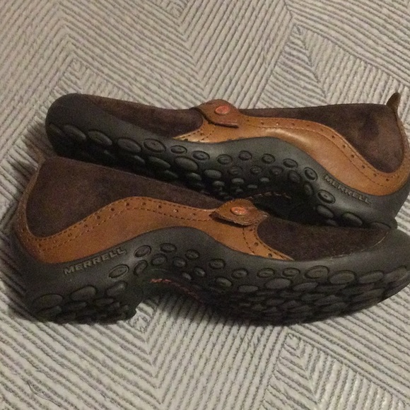 Merrell size 8 brown leather and suede Mary Jane shoes for women - Picture 10 of 11